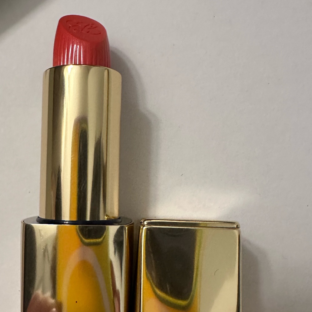 Estee Lauder Gold Lipstick in Bold Coral